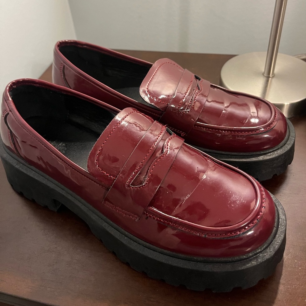 Charlotte Russe Burgundy Mary Jane Shoes